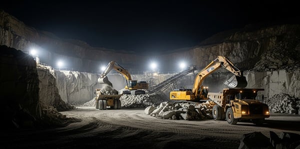 Arbeitsbereich in einem Steinbruch
