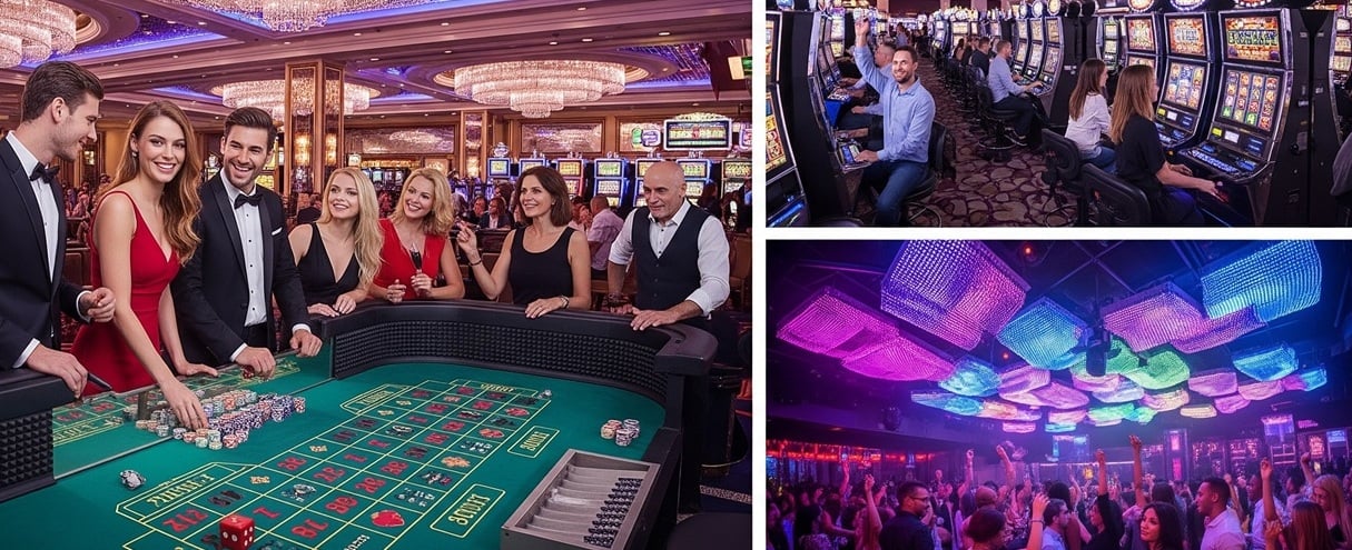 Casino-Spielsaal mit LED-Beleuchtung