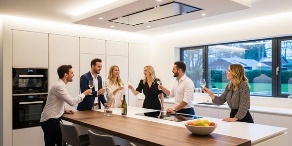 Kücheninsel mit Pendelleuchten
