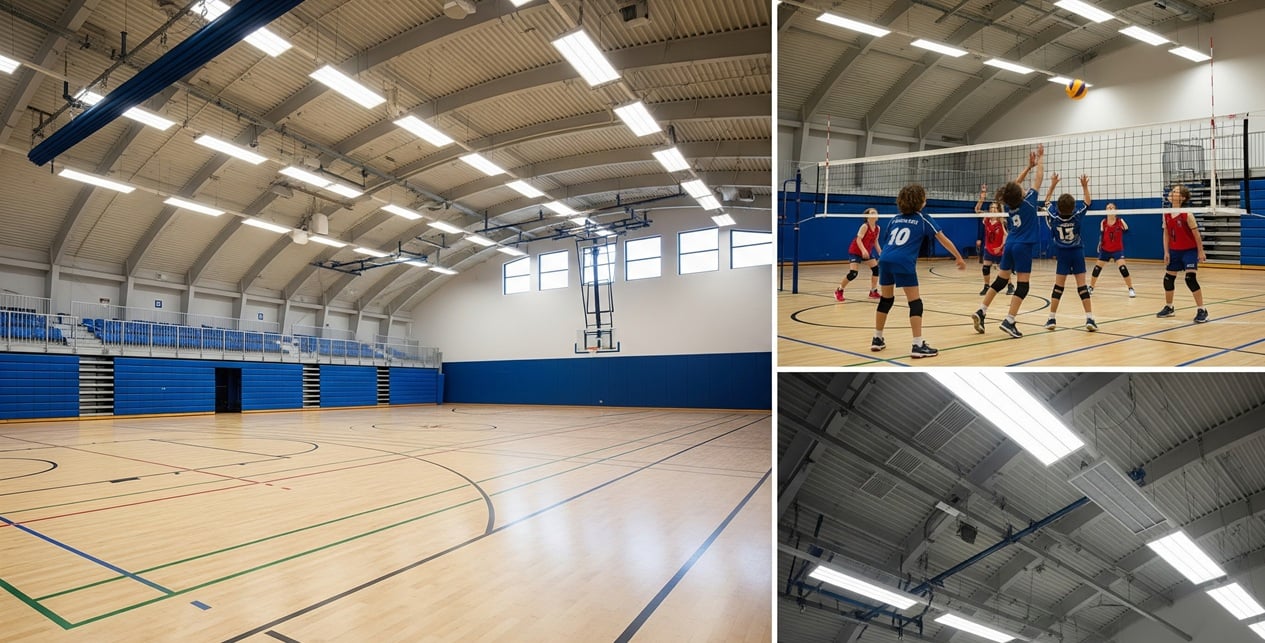 Mehrzweck-Sporthalle mit LED-Beleuchtung