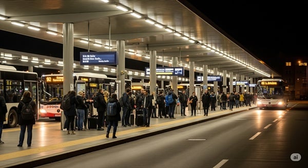 Bahnsteig mit LED-Beleuchtung