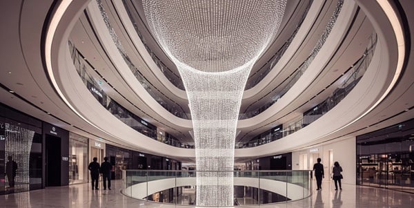 Ladenpassage in einem Einkaufszentrum mit LED-Beleuchtung