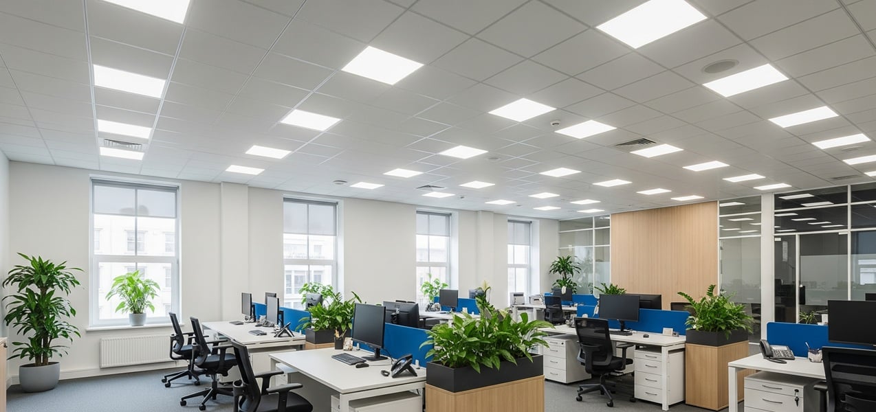 LED-Panels in einer abgehängten Decke