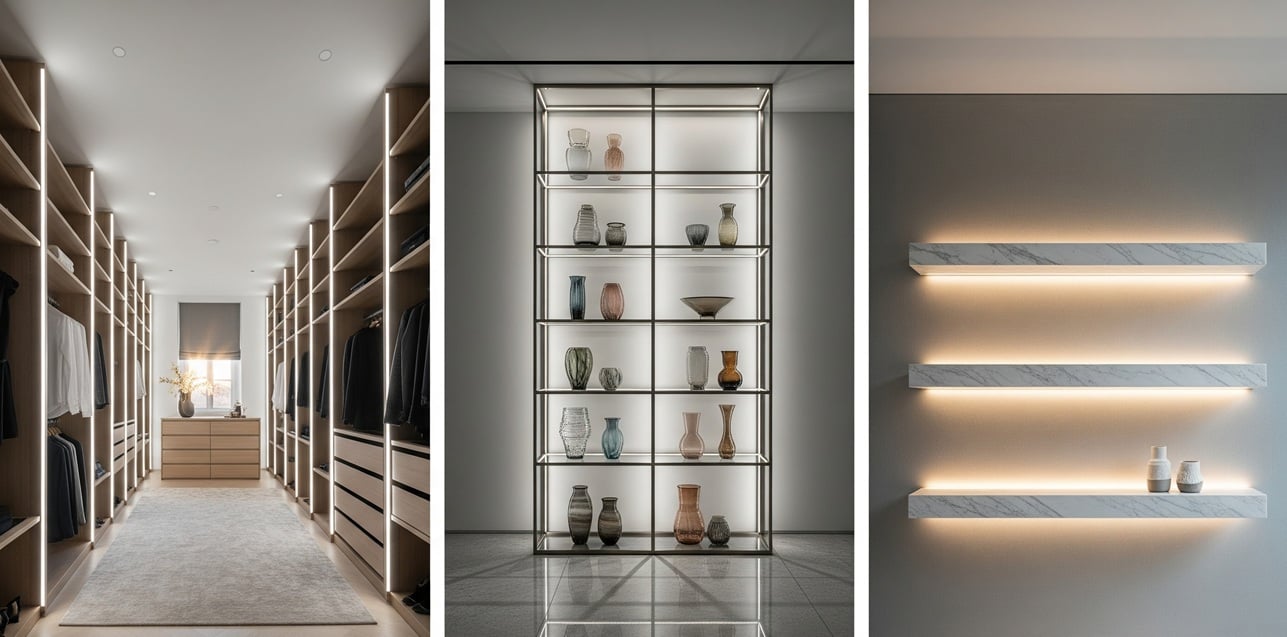 Schränke und Regale mit LED-Beleuchtung