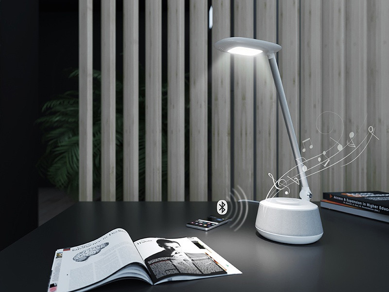 LED stolní lampa s bluetooth reproduktorem