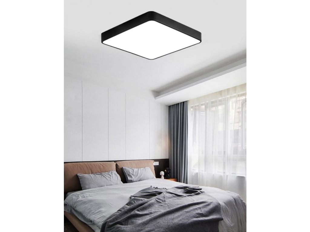 Černý designový LED panel 400x400mm 24W denní bílá