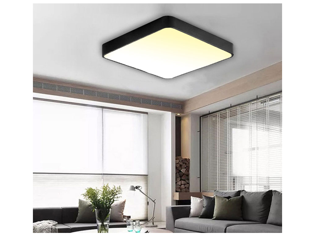 Černý designový LED panel 500x500mm 36W teplá bílá