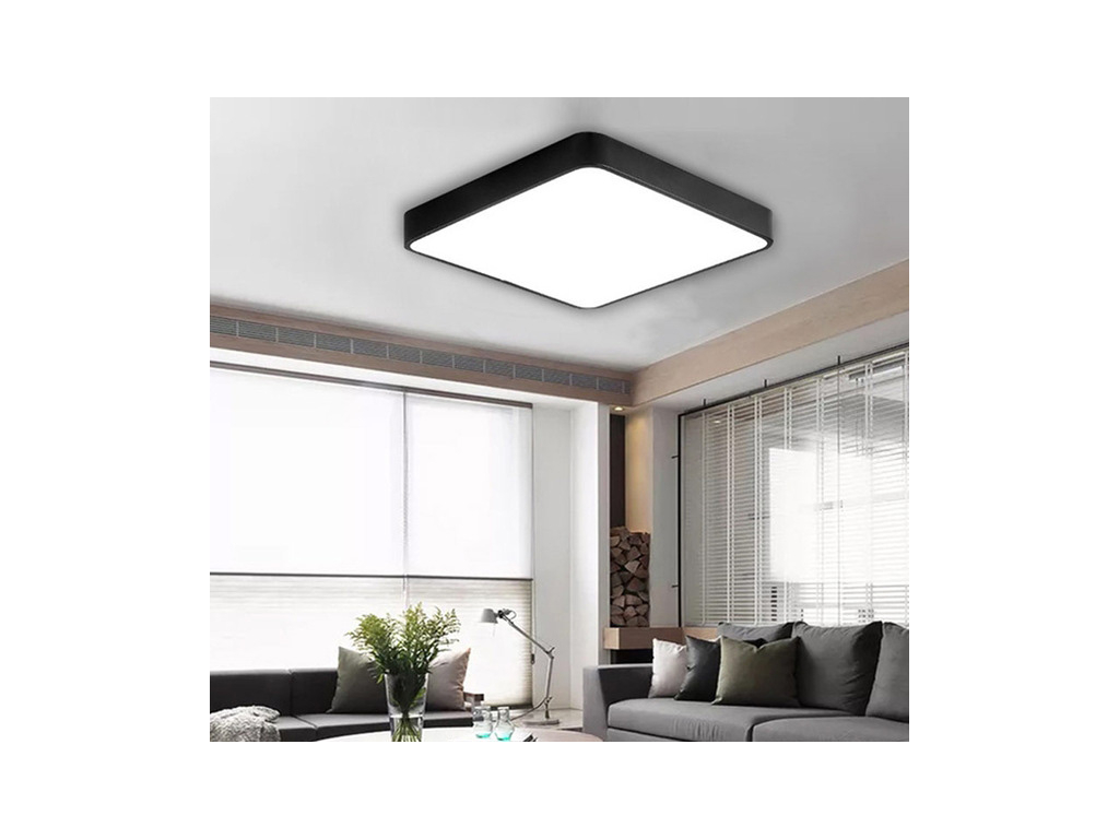 Černý designový LED panel 600x600mm 48W denní bílá