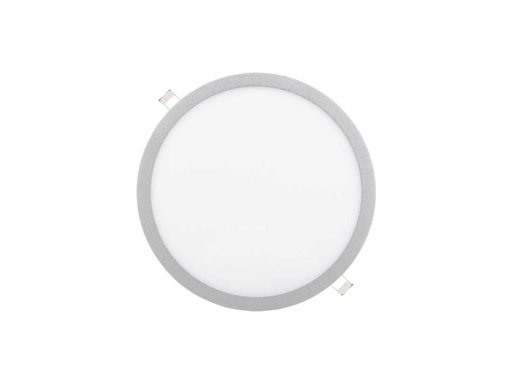 Stmívatelný stříbrný kruhový vestavný LED panel 400mm 36W denní bílá