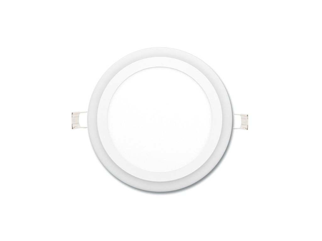 Bílý kruhový vestavný LED panel duo 195mm 12W denní + 4W teplá bílá
