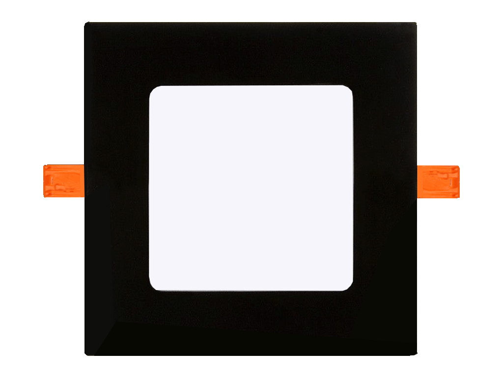 Černý vestavný LED panel 3W čtverec 85x85mm denní bílá