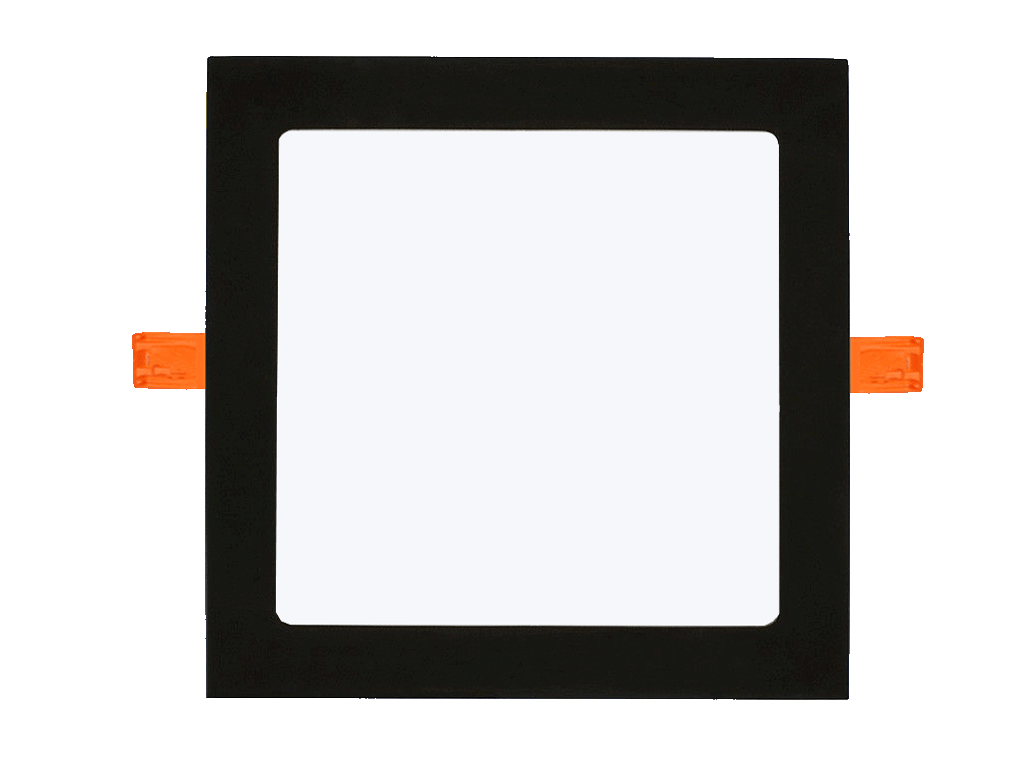 Černý vestavný LED panel 12W čtverec 170x170mm denní bílá