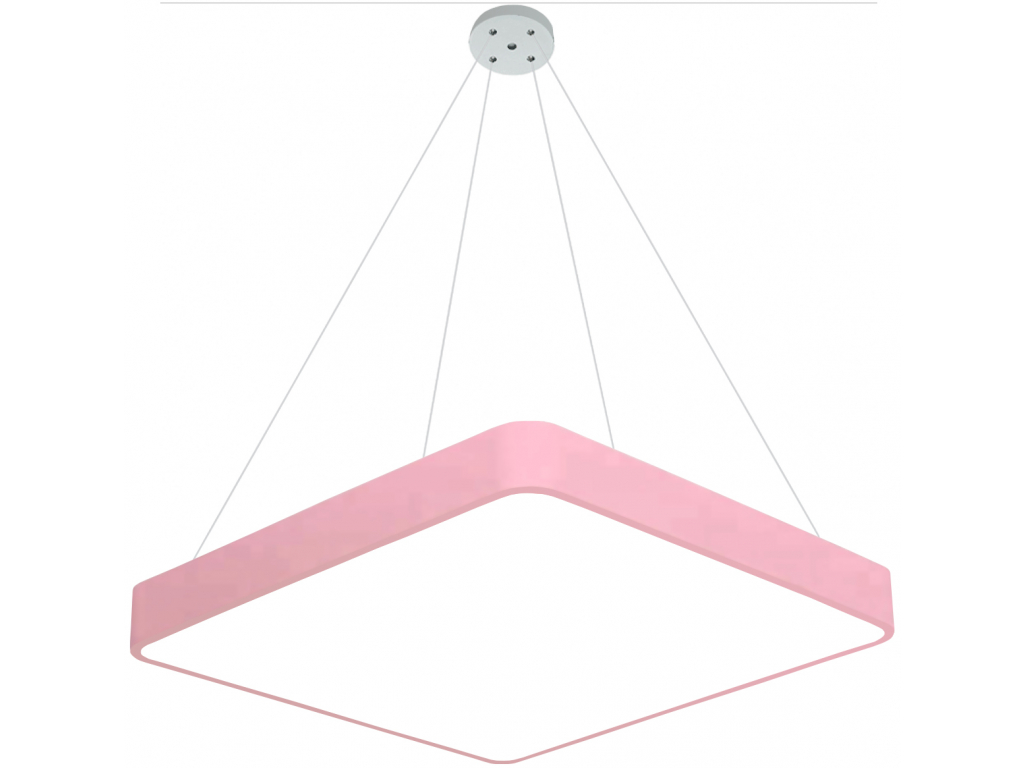 Závěsný Růžový designový LED panel 400x400mm 24W denní bílá
