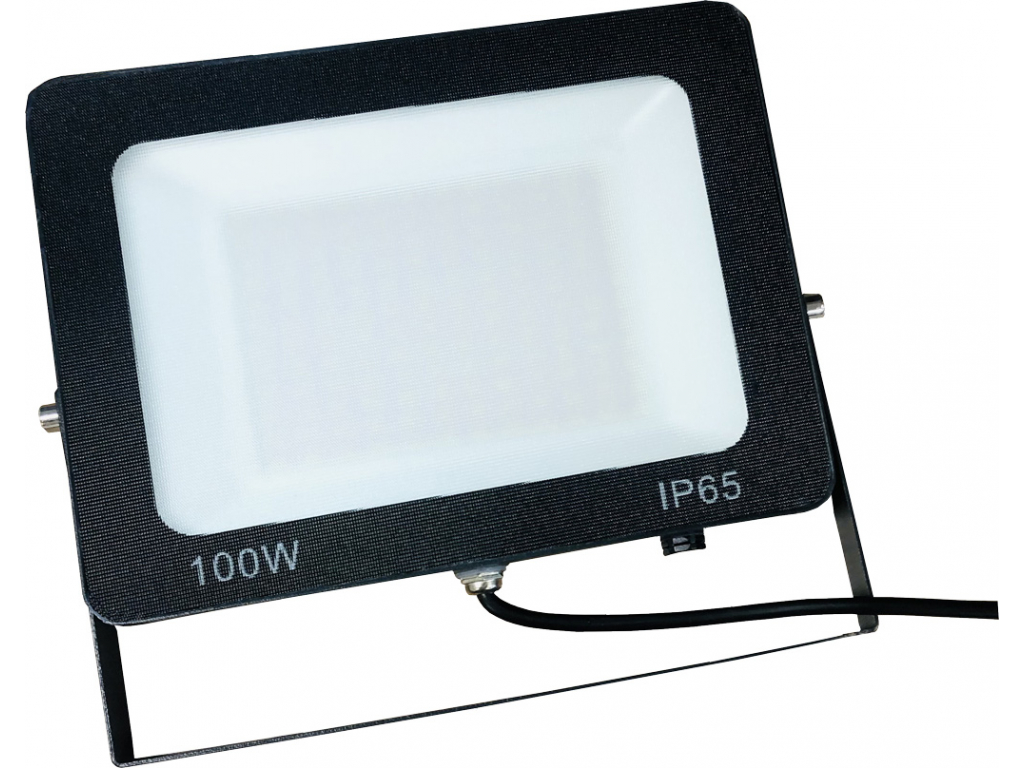 Černý LED reflektor mléčný OPAL 100W studená bílá