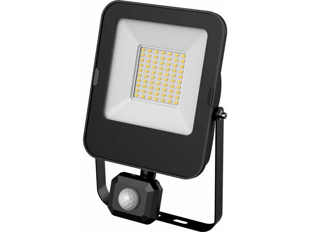 LED reflektor 50W s PIR pohybovým čidlem SMD denní bílá