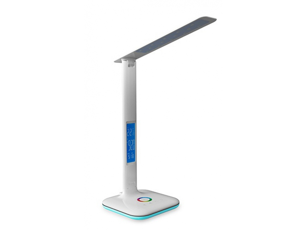 Bílá LED stolní lampička ROBIN nastavitelná 7W RGB s RGB podsvícením