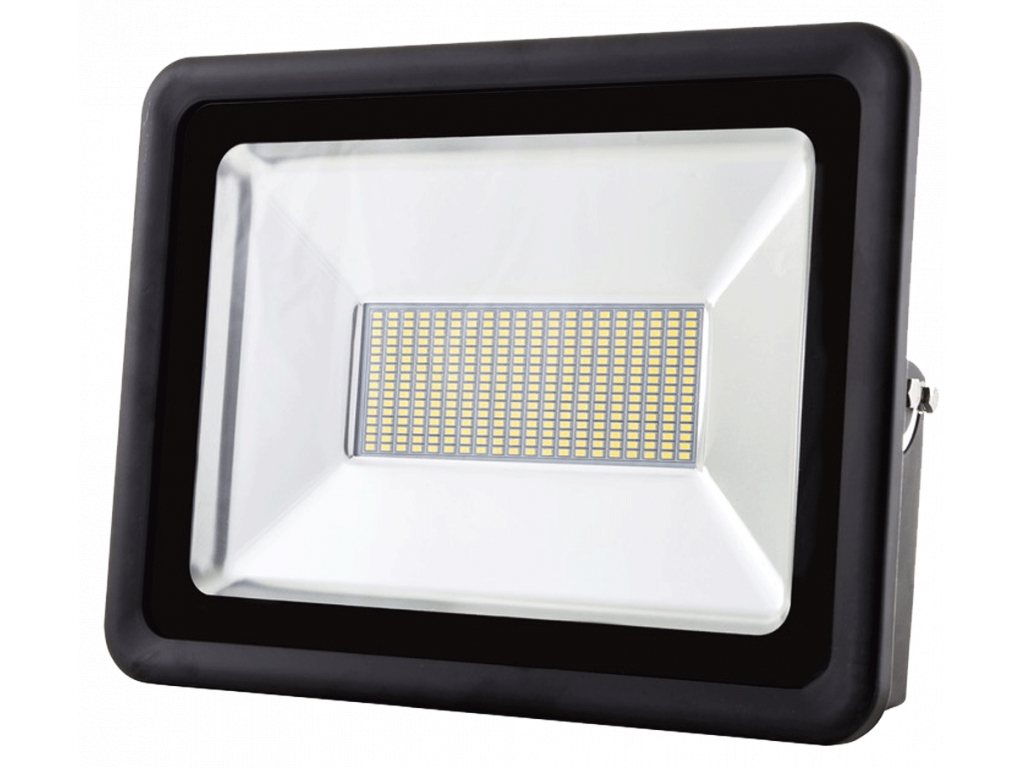 Černý LED reflektor RB 200W SMD teplá bílá