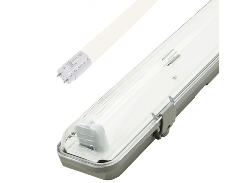 LED prachotěsné těleso + 1x 60cm LED trubice 8W denní bílá