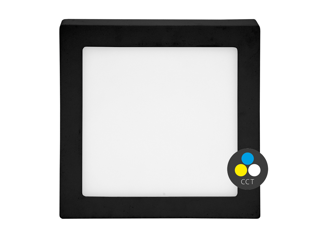 černý přisazený LED panel 300x300mm 25W CCT RAFA 2 IP20