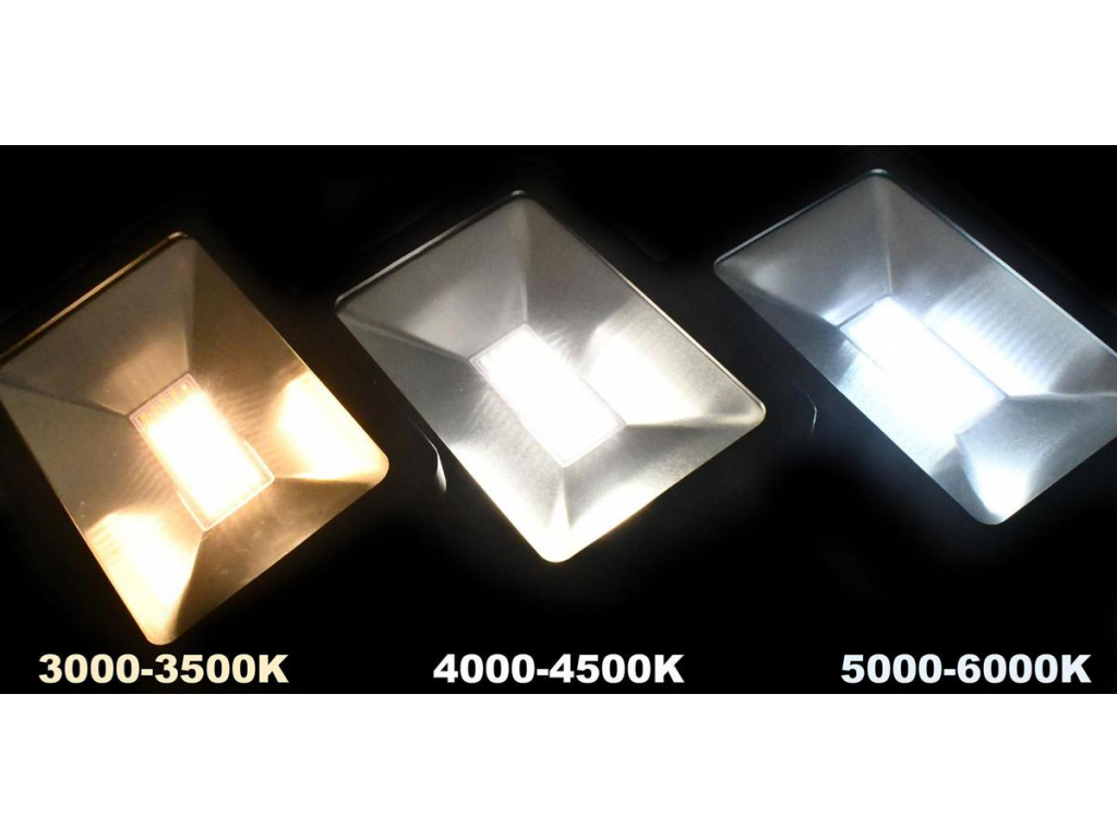 Černý LED reflektor 100W city 5000K denní bílá