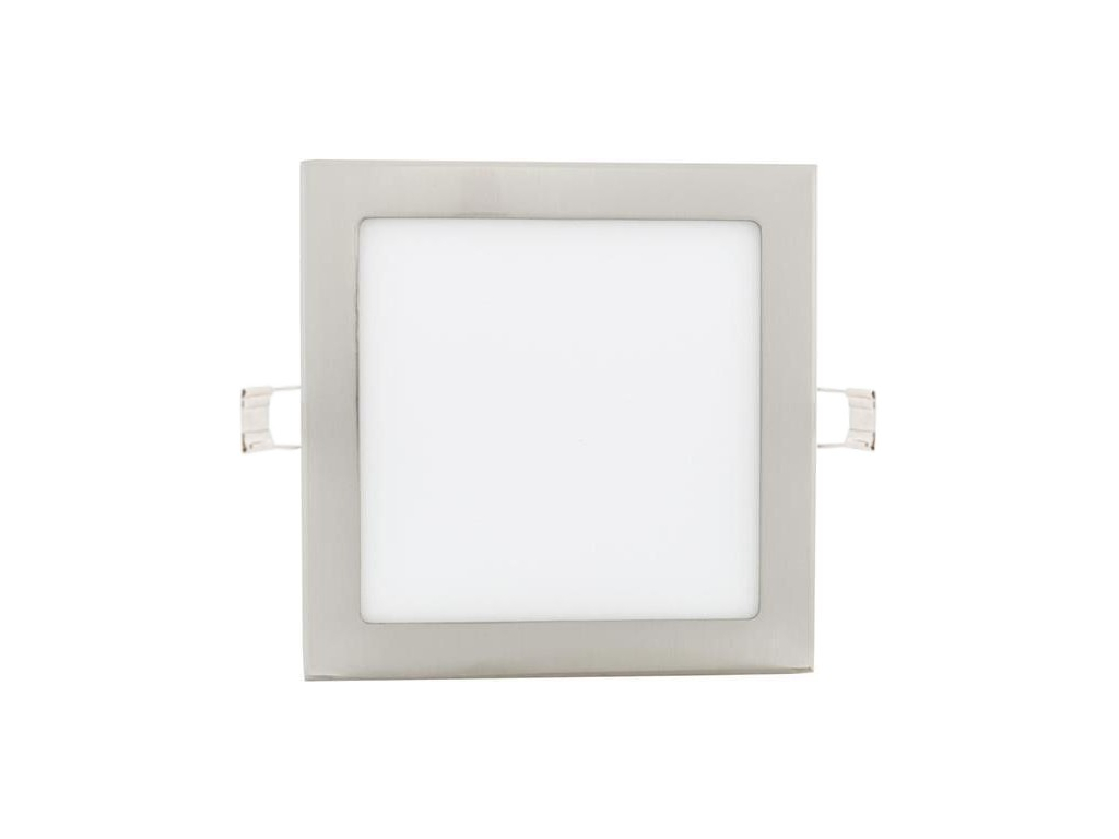 Stmívatelný chromový vestavný LED panel 225x225mm 18W teplá bílá
