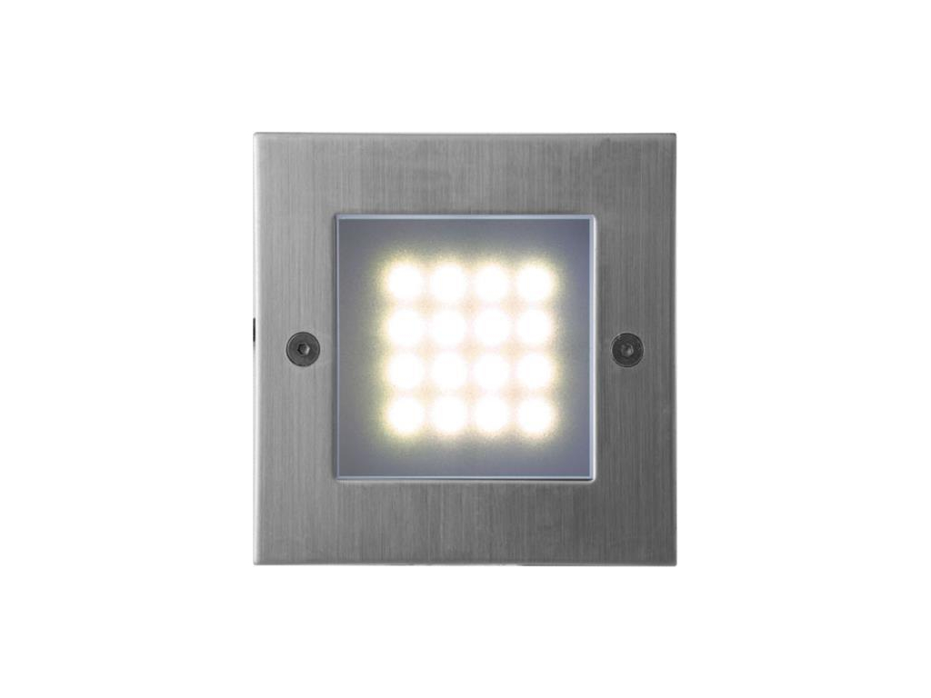 Vestavné venkovní LED osvětlení do zdi 1W 105x105mm Index teplá bílá