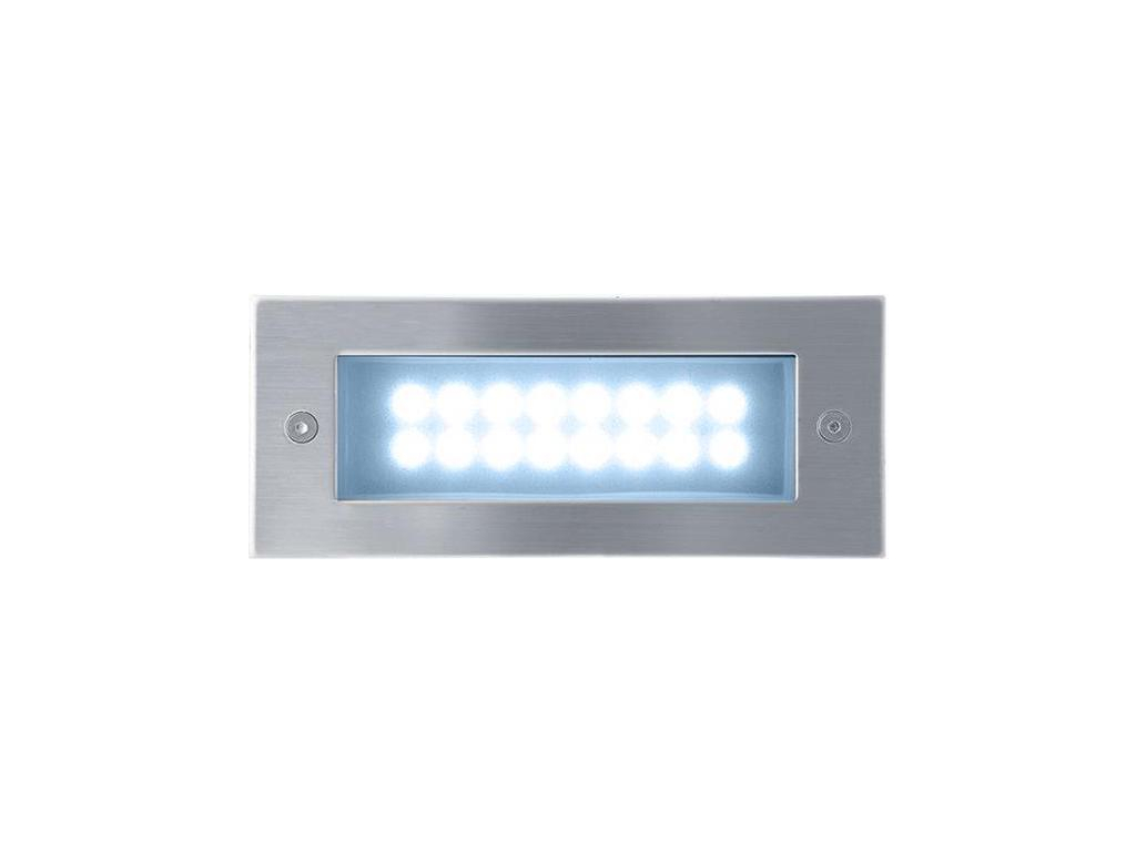 Vestavné venkovní LED osvětlení do zdi 1W 70x170mm Index studená bílá