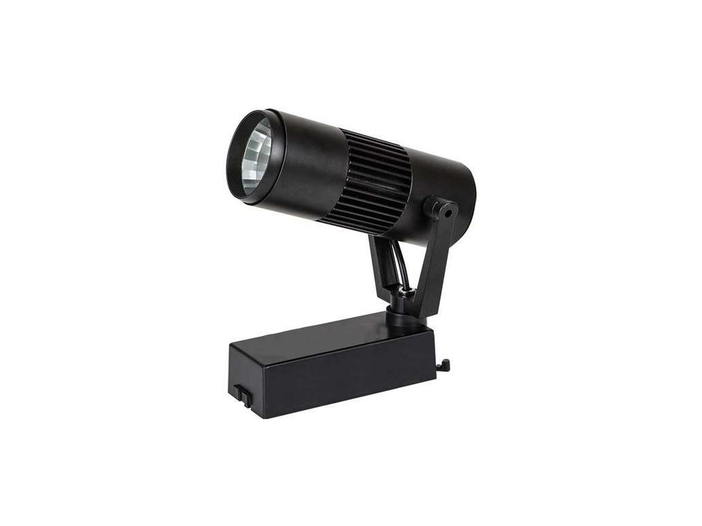 Černý 1-fázový lištový LED reflektor 10W denní bílá