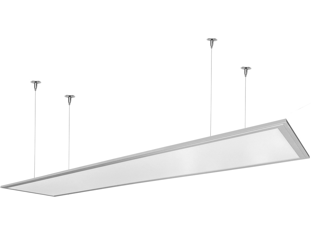 Stmívatelný stříbrný závěsný LED panel 300x1200mm 48W studená bílá