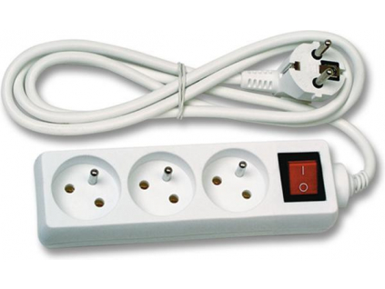 Prodlužovací kabel 3 zásuvky s vypínačem