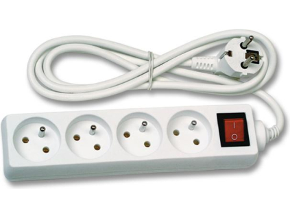 Prodlužovací kabel 4 zásuvky s vypínačem (Délka 1,5m)