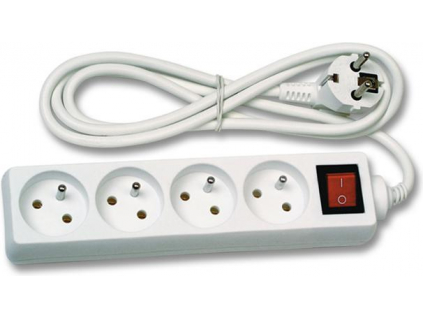 Prodlužovací kabel 4 zásuvky s vypínačem