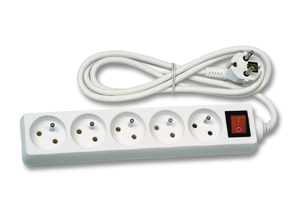 Prodlužovací kabel 5m 5 zásuvek s vypínačem