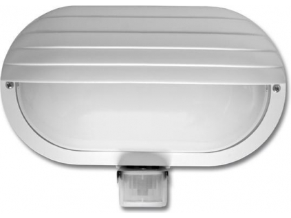 Bílé LED venkovní nástěnné osvětlení s čidlem 10W denní bílá IP44