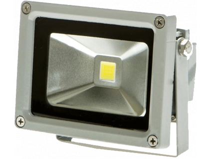 Stříbrný LED reflektor 12V AC/DC 10W denní bílá