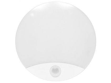 125370 5 bile led venkovni nastenne svitidlo 15w s cidlem lora denni bila