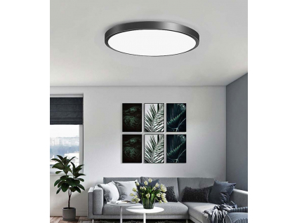 Černý designový LED panel 600mm 48W denní bílá