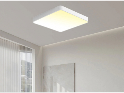 Bílý designový LED panel 600x600mm 48W teplá bílá