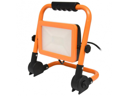 Oranžový LED reflektor se stojanem 100W denní bílá