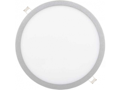 Stmívatelný stříbrný kruhový vestavný LED panel 400mm 36W denní bílá
