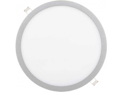 Stmívatelný stříbrný kruhový vestavný LED panel 400mm 36W studená bílá
