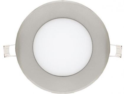 Chromový kruhový vestavný LED panel 120mm (Barva světla Denní bílá, Výkon 6W)