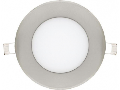 Chromový kruhový vestavný LED panel 120mm 6W denní bílá