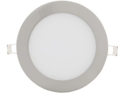 Chromový kruhový vestavný LED panel 166mm (Barva světla Denní bílá, Výkon 12W)