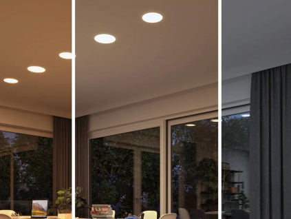 Chromový kruhový vestavný LED panel 300mm 25W denní bílá