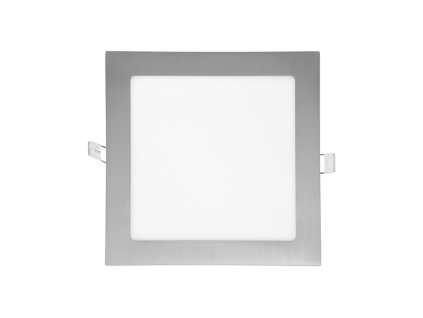 Chromový vestavný LED panel 175x175mm 12W teplá bílá