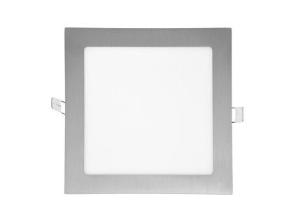 Chromový vestavný LED panel 225x225mm 18W teplá bílá
