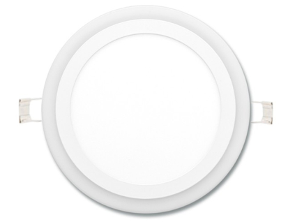 Bílý kruhový vestavný LED panel duo 245mm 18W denní + 6W teplá bílá