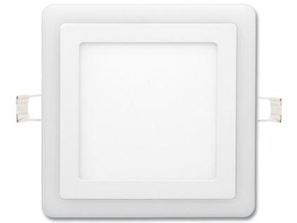 Bílý vestavný LED panel DUO 195x195mm 12W denní + 4W teplá bílá CCT