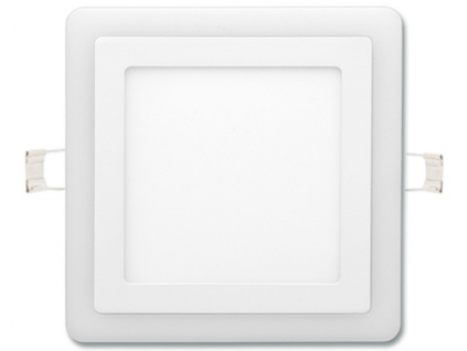 Bílý vestavný LED panel duo 195x195mm 12W denní + 4W teplá bílá